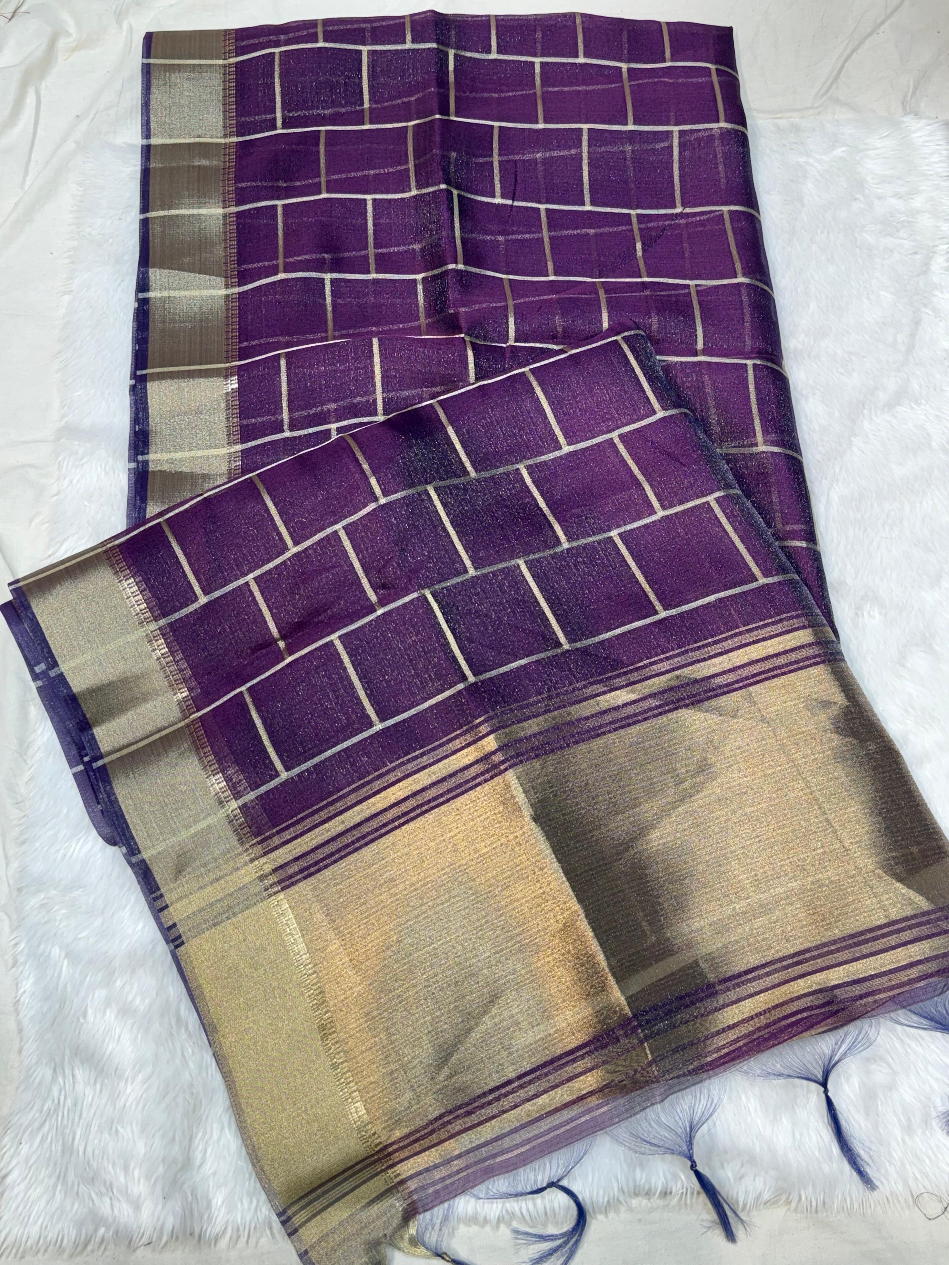 CHEKS SAREE VV926