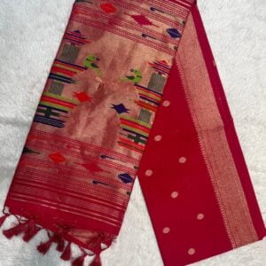 LINNEN JUTE MAHESHWARI PAITHANI LJ220