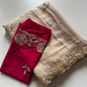 Alternative view of SIMMER SILK WITH ZARDOSI AND THRED WORK TH74