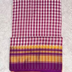 PREMIUM PURE CHECKS IRKAL SAREE IS57