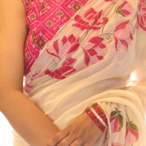 Alternative view of TRENDING 3D PRINT SYNTHETIC SAREE MD946