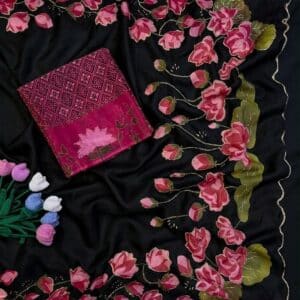 TRENDING 3D PRINT SYNTHETIC SAREE MD946