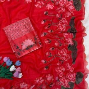 TRENDING 3D PRINT SYNTHETIC SAREE MD946
