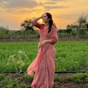 PRINTED SAREE  GN740 - Image 4